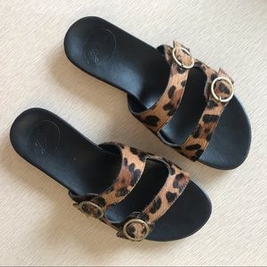 J.CREW LEOPARD PRINT SLIDES SANDALS